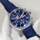 New Copy IWC Pilot's Automatic Watch Orange Hand Blue Leather Strap (5)_th.jpg